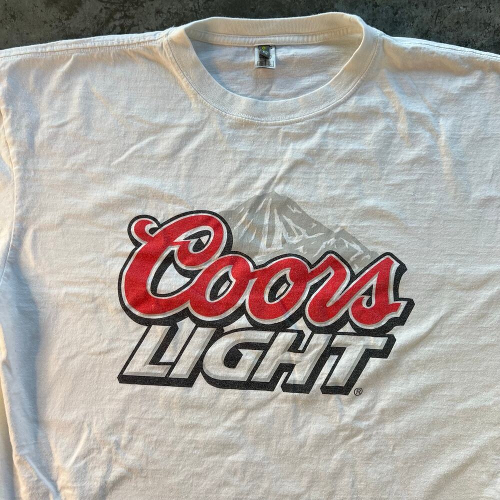 Oversized Coors Light Beer Graphic Tee White XL Streetwear Retro | Size: XL - Picture 2 of 7